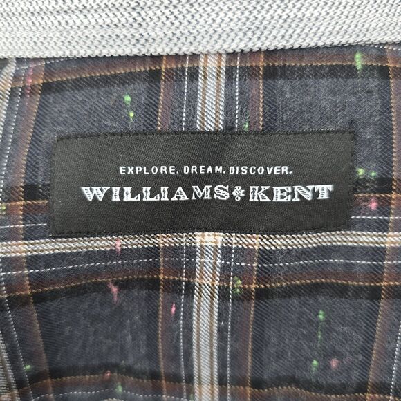 Williams & Kent Grey Plaid Button Down Men's Shirt Size L - Picture 5 of 8
